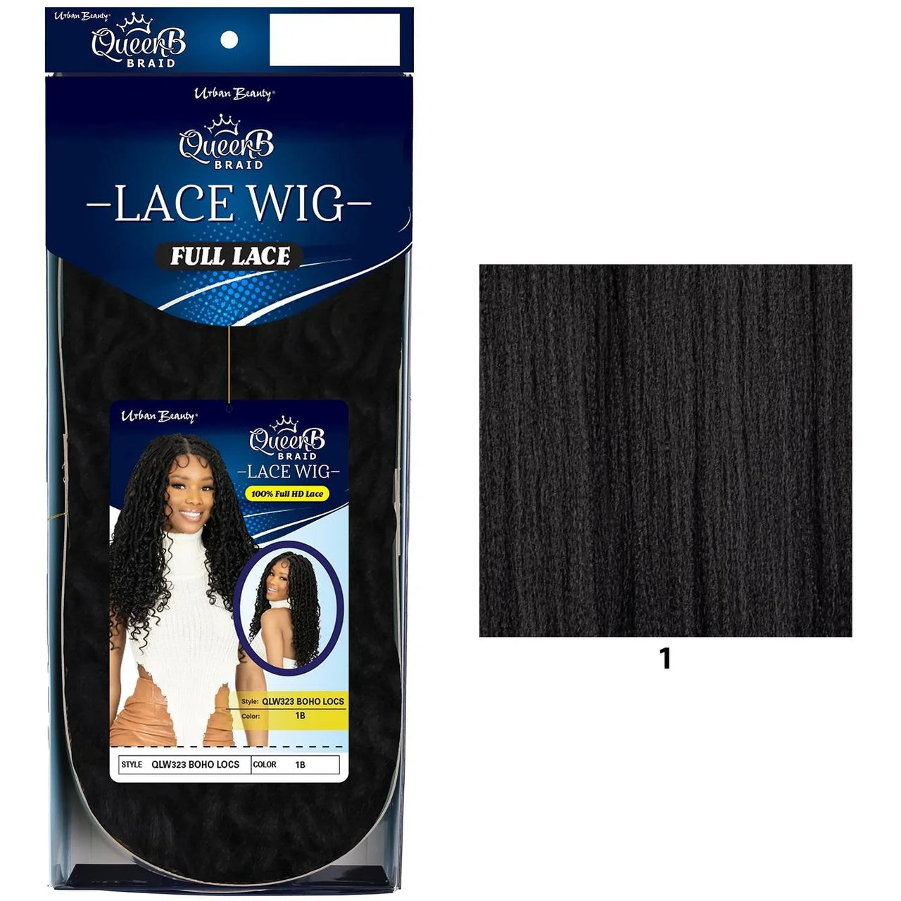 Queen B Braid Full Lace Wig QLW323 Boho Locs 26"_Color 1