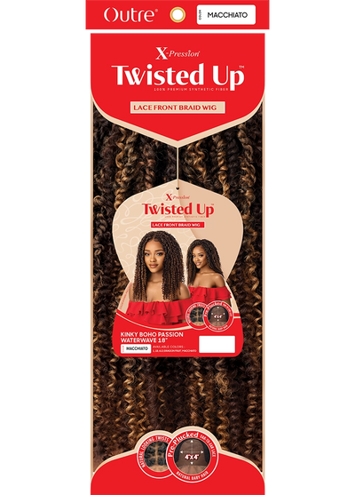 Outre 4x4 Swiss Braid Lace Front Wig Kinky Boho Passion Waterwave 18" - Elevate Styles
