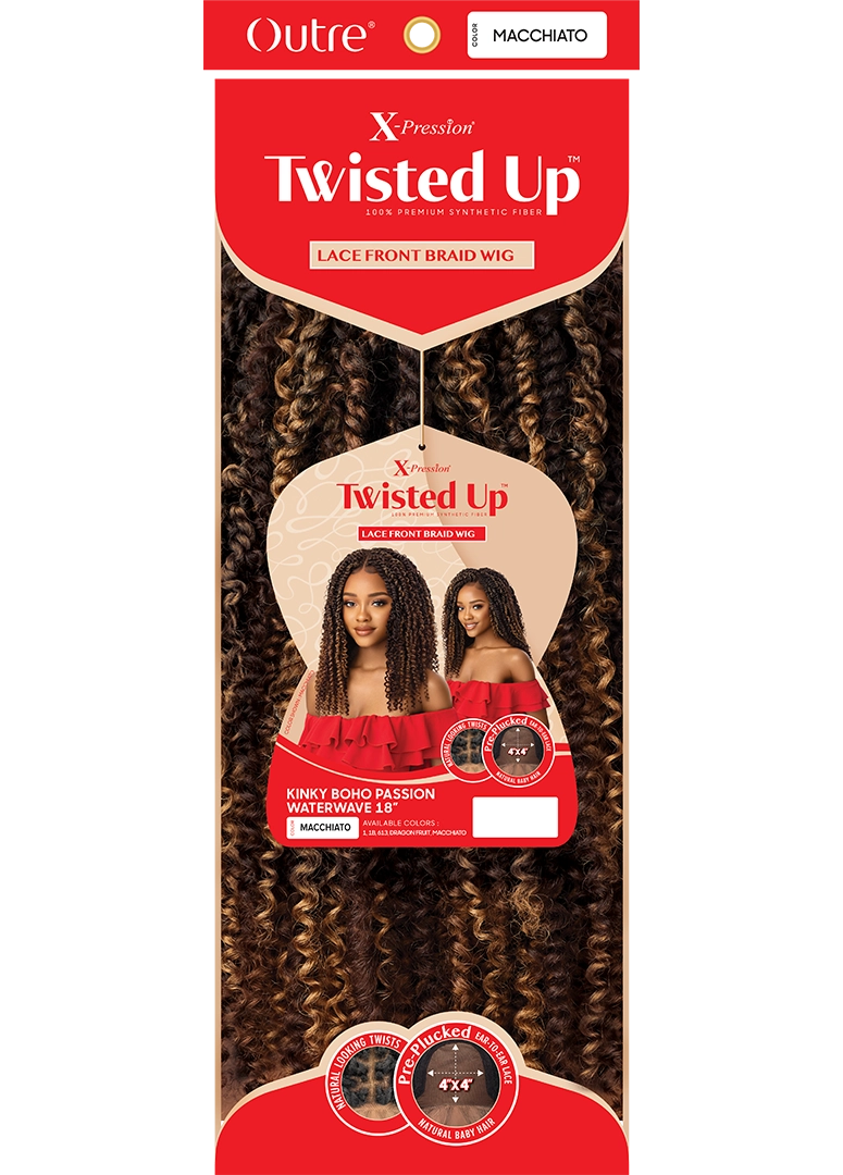 Outre 4x4 Swiss Braid Lace Front Wig Kinky Boho Passion Waterwave 18" - Elevate Styles