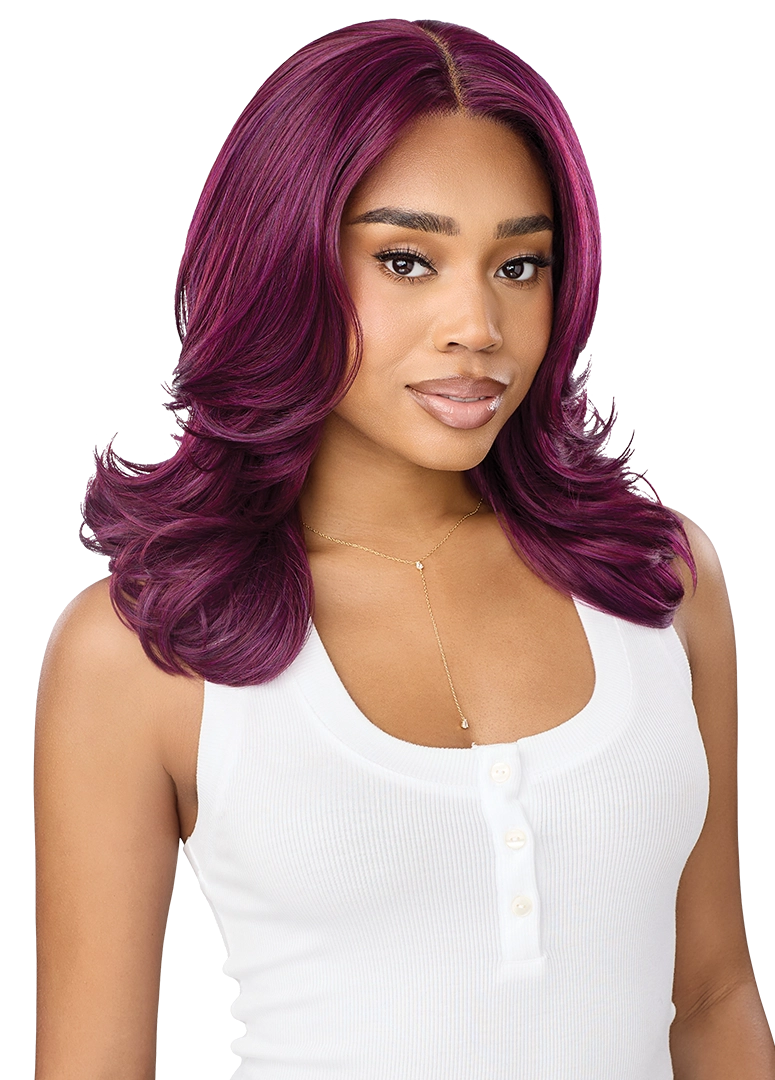 Outre Synthetic Glueless HD Transparent Lace Front Wig Adaire QLADA