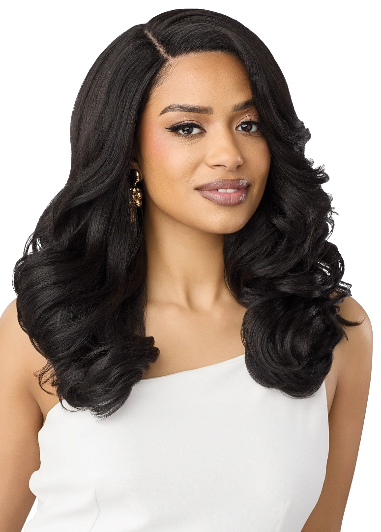 Outre Synthetic Glueless HD Transparent Lace Front Wig Amrose QLARS