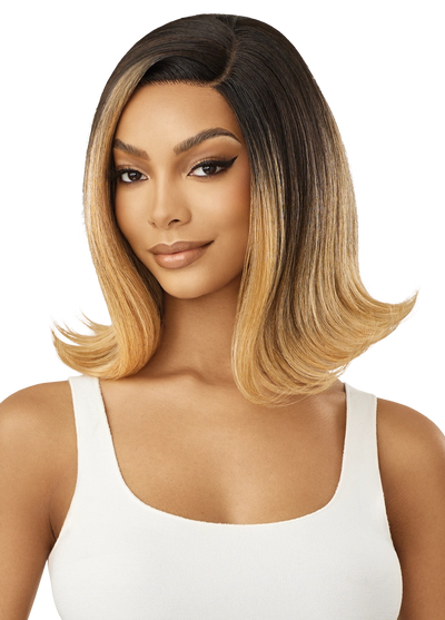 Outre Synthetic Glueless HD Transparent Lace Front Wig Carmel