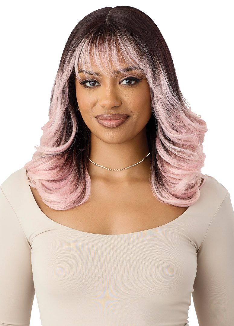 Outre Lace Front Wig – Damali (16") | Salon-Styled Glueless Wig with Bangs QLDAM
