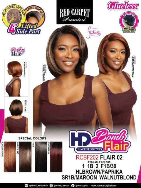 Mane Concept HD Bomb Flair 4" Lifted Side Part Glueless Lace Front Wig Flair 02 RCBF202 - Elevate Styles