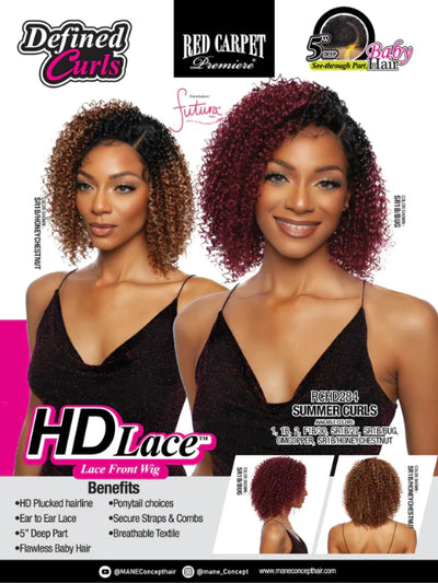 Mane Concept Red Carpet HD 5"Deep Lace Front Wig RCHD284 Summer Curls