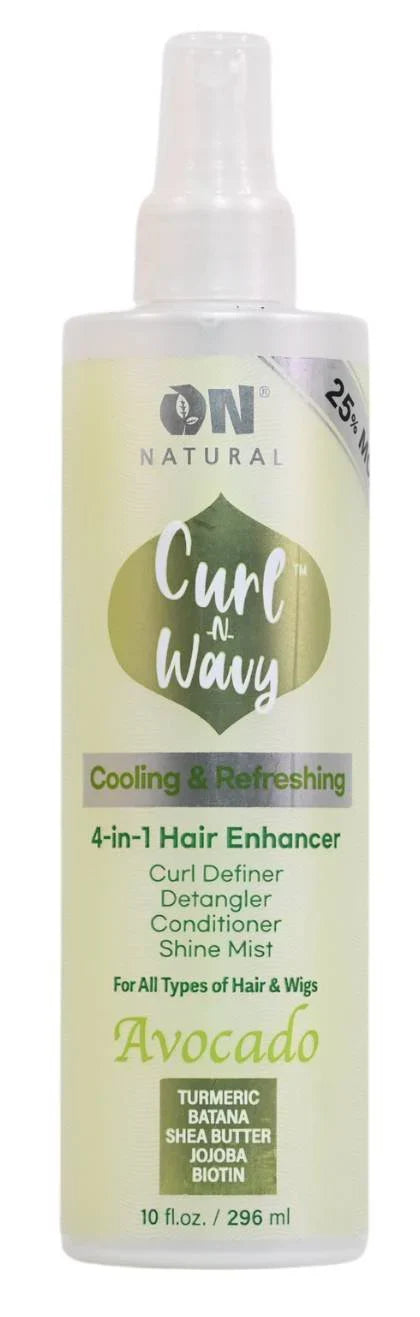 ON Natural Curl n Wavy Cooling and Refreshing 4 in 1 Hair Enhancer Avocado 10 oz - Elevate Styles
