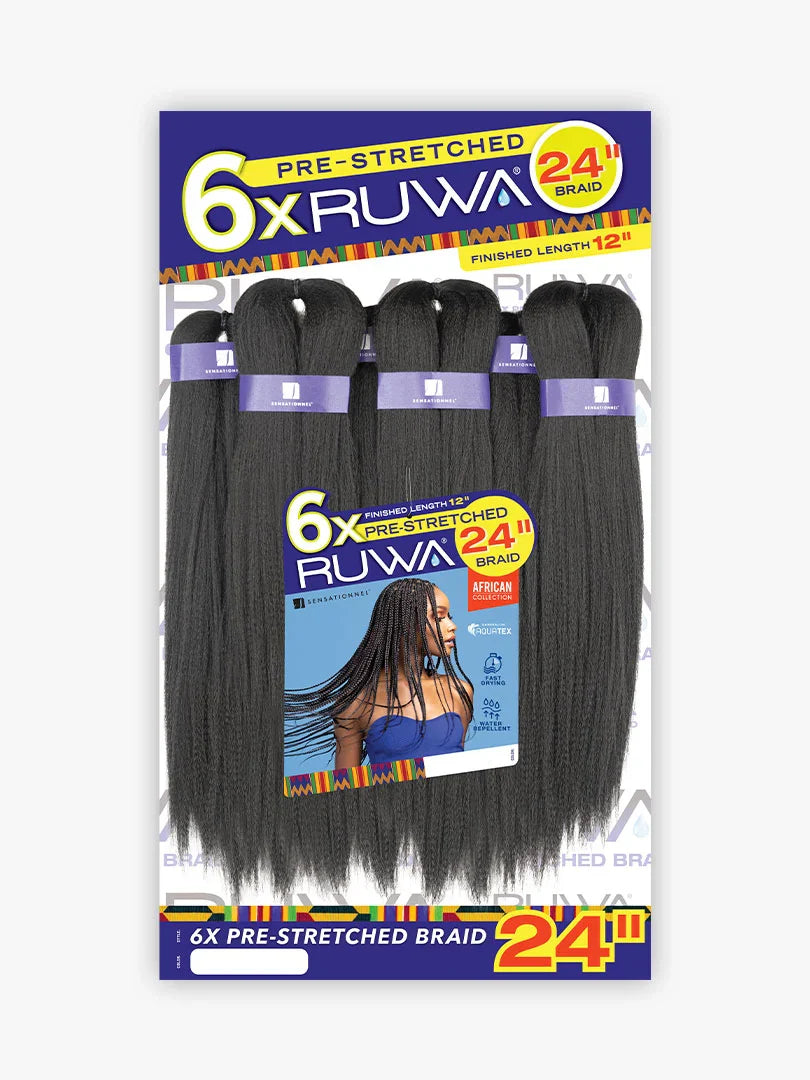 Sensationnel African Collection RUWA 6X Pre Stretched Braid 24 Inch