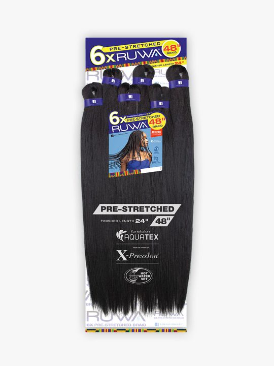 Sensationnel Ruwa X-Pression Pre-Stretched Braid 48″ – 6X Pack - Elevate Styles