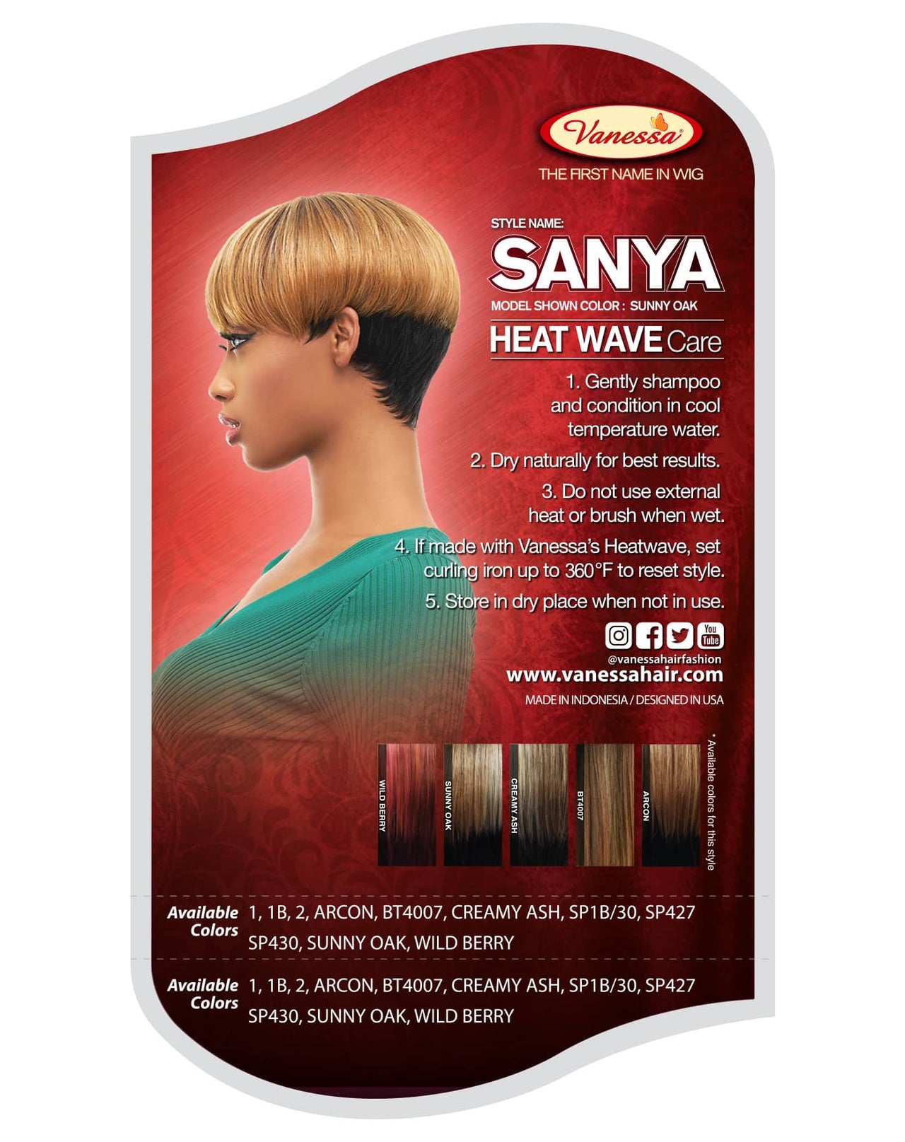 Vanessa Fashion Wigs Synthetic Hair Wig Sanya