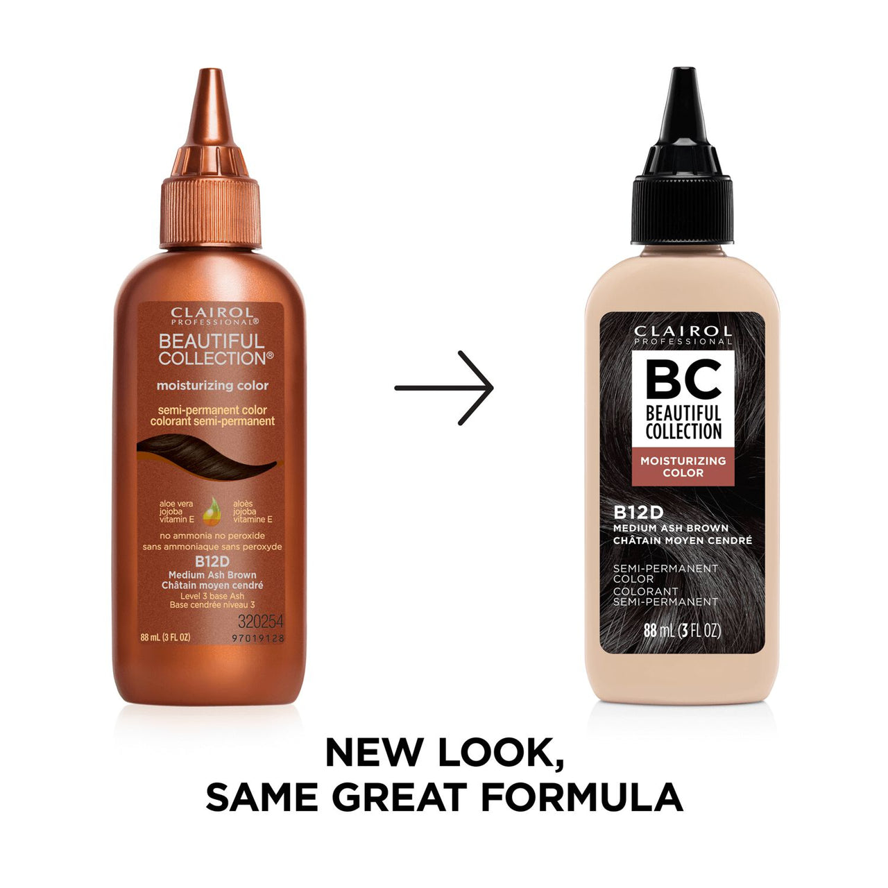 Clairol Professional BC Beautiful Collection Moisturizing Color B12D Medium Ash Brown 3 Fl. Oz. / 88 mL