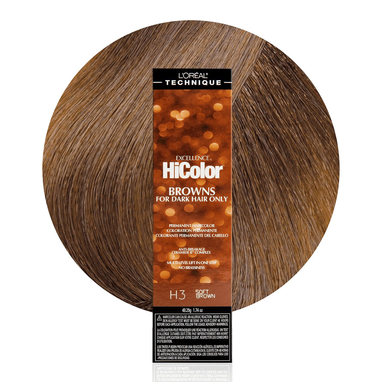 L'Oréal Excellence HiColor Browns Permanent Haircolor – H3 Soft Brown