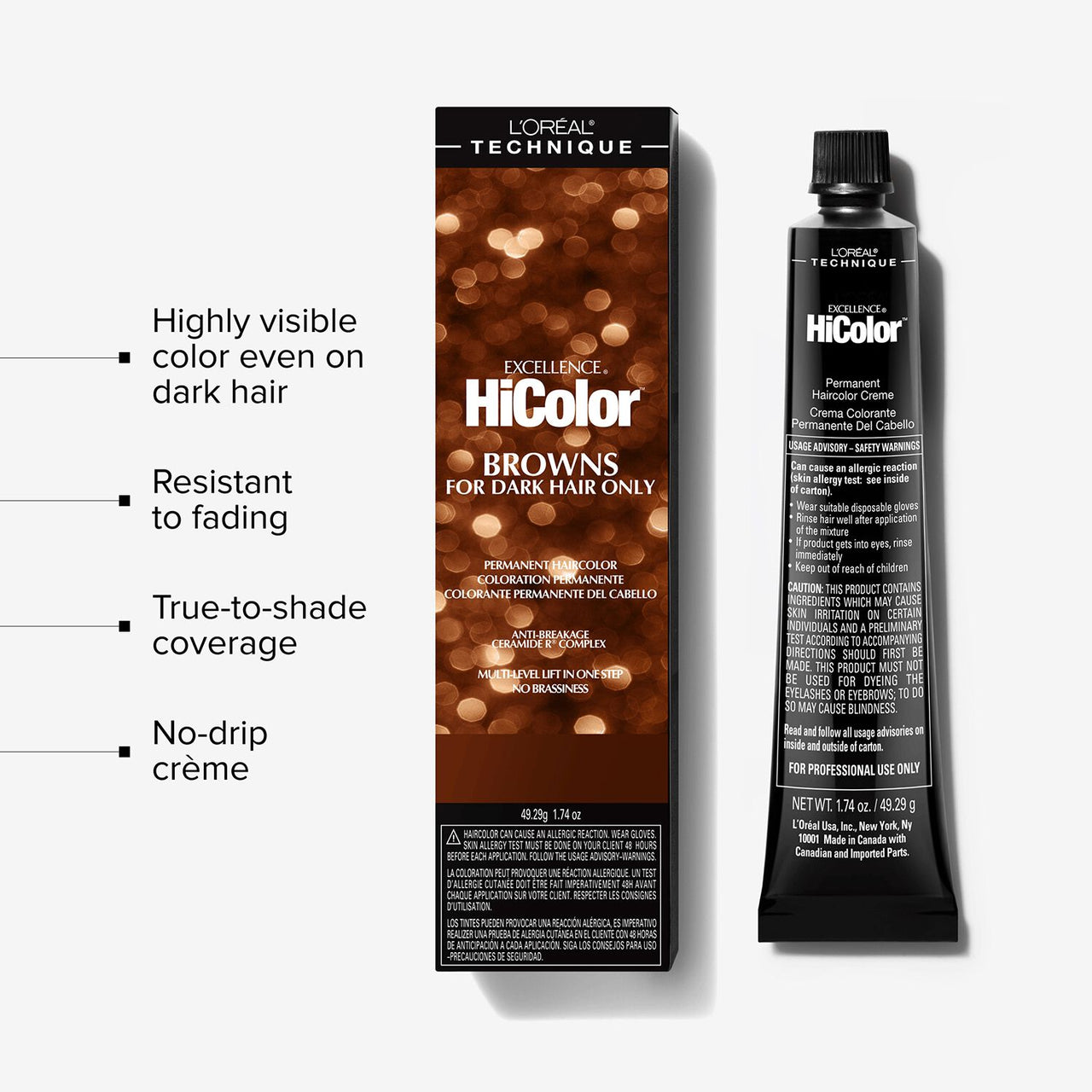 L'Oréal Excellence HiColor Browns Permanent Haircolor – H3 Soft Brown