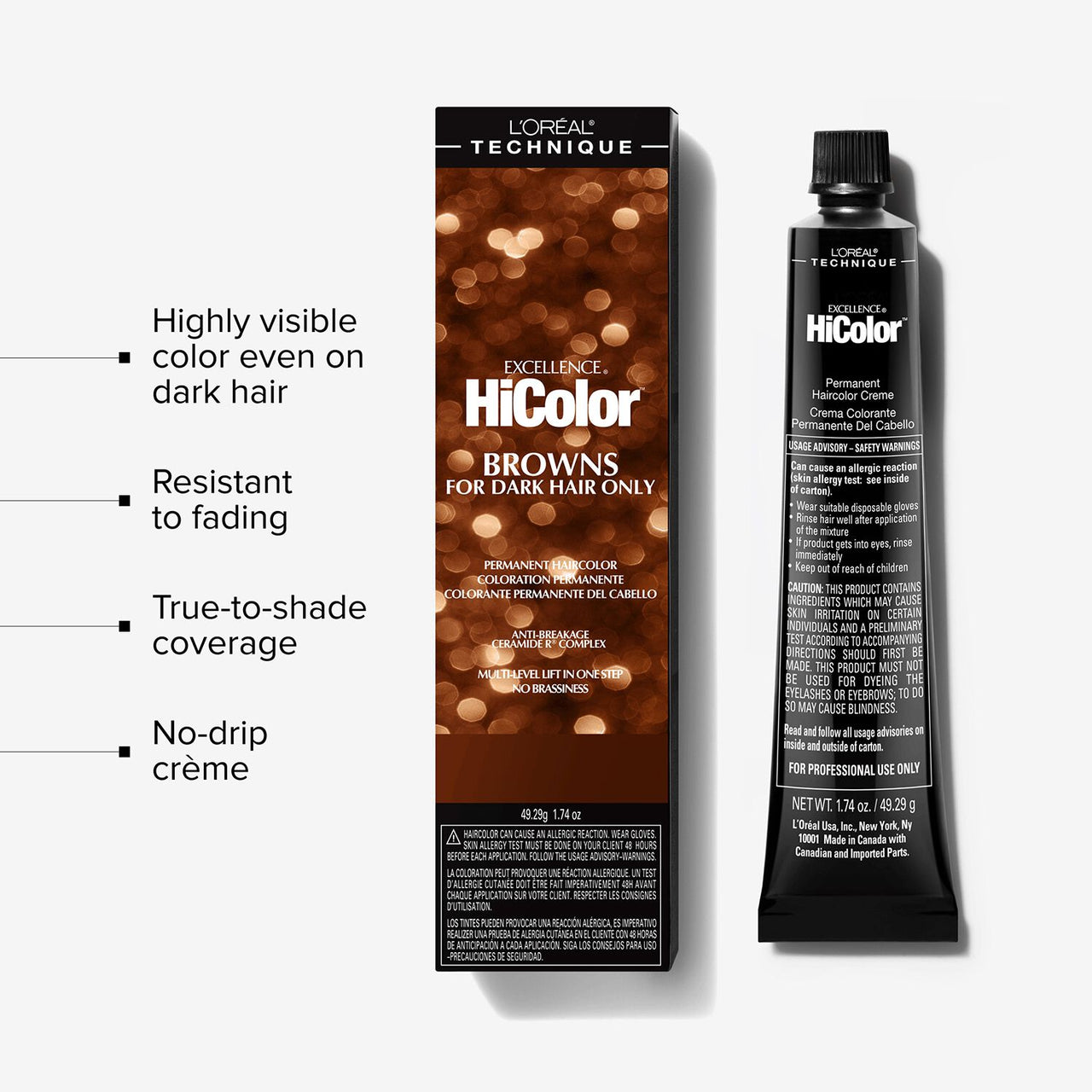 L'Oréal Excellence HiColor Browns Permanent Haircolor – H1 Coolest Brown