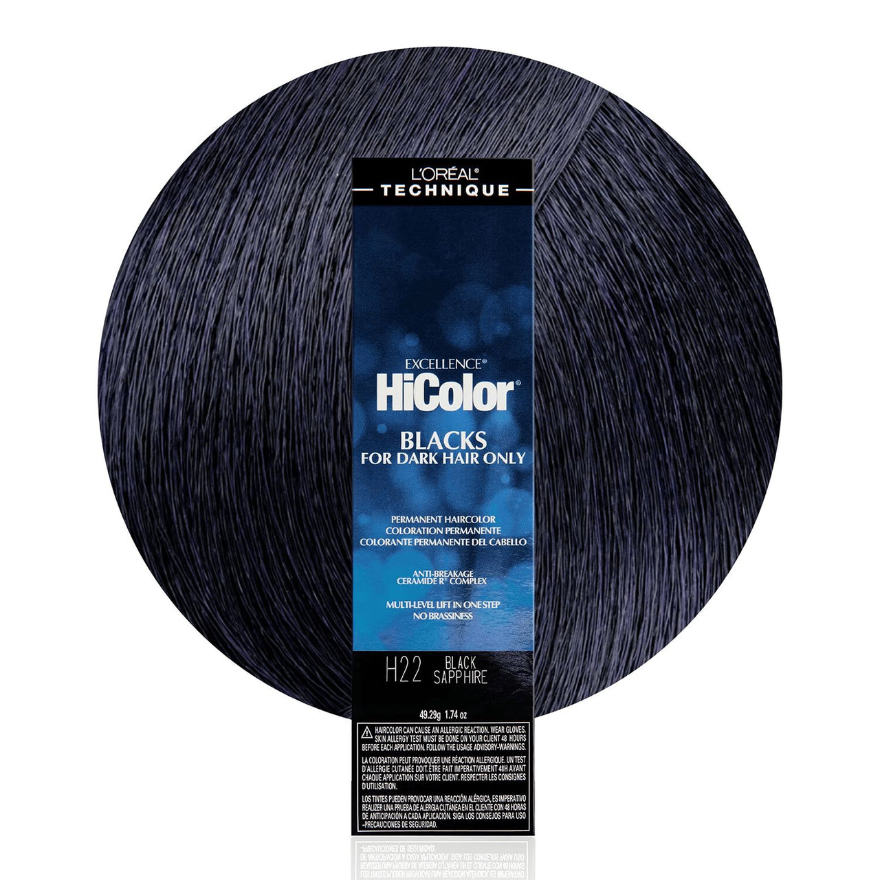 L'Oréal Excellence HiColor Blacks Permanent Haircolor – H22 Black Sapphire