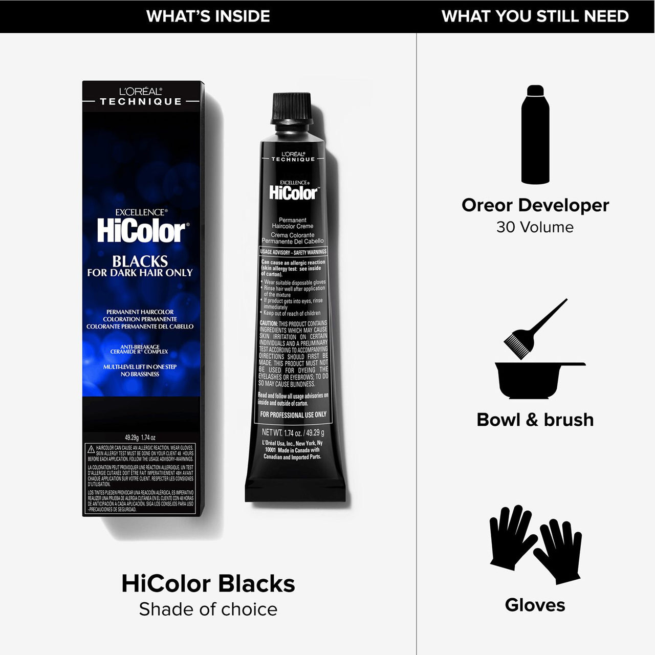 L'Oréal Excellence HiColor Blacks Permanent Haircolor – H22 Black Sapphire