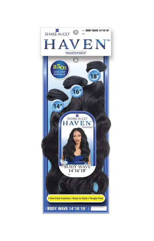 Shake-N-Go Haven Mastermix Body Wave 14" 16" 18" 3 Bundle Pack