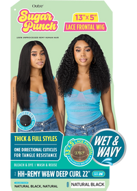 Thumbnail for Outre Sugar Punch 13x5 Human Hair Lace Wig – Deep Curl 22