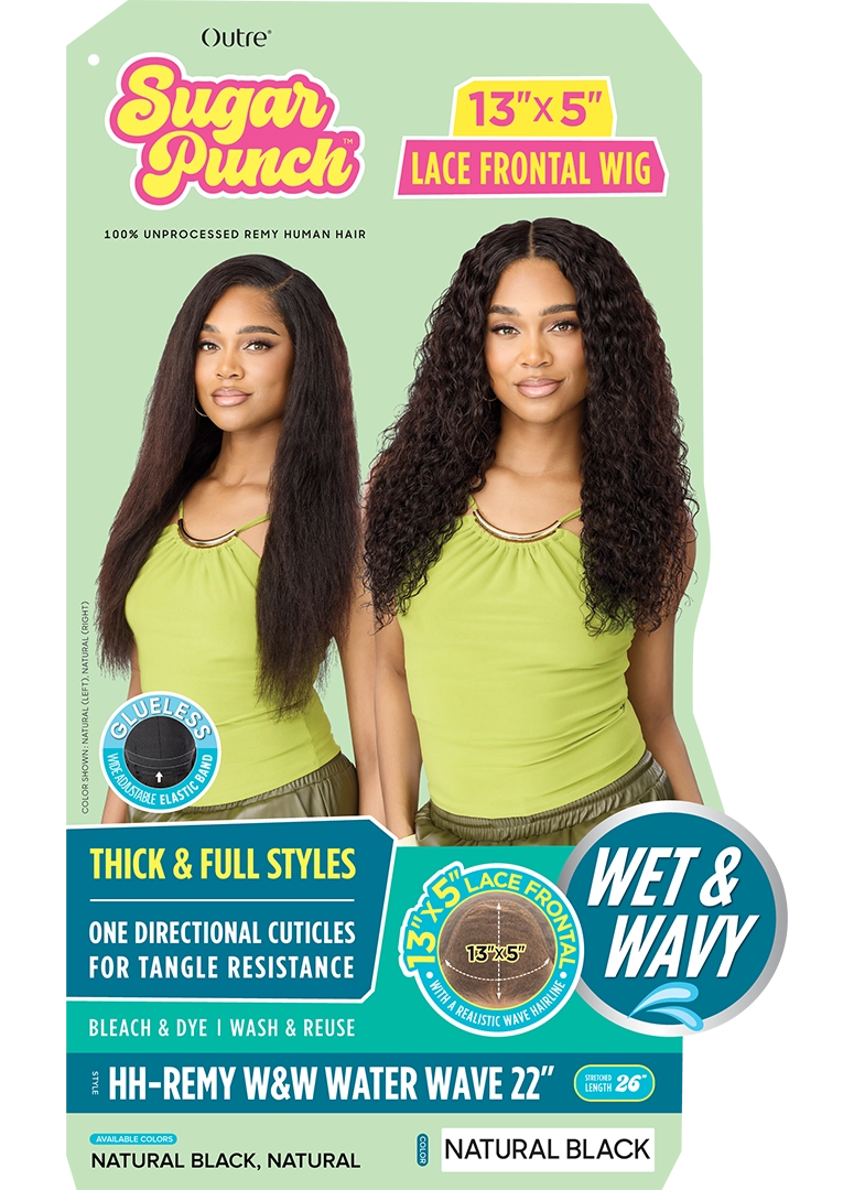 Outre Sugar Punch 13x5 Human Hair Lace Wig – Water Wave 22" QLHSP135WWWW22