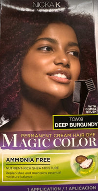 Thumbnail for Nicka K Magic Color Permanent Cream Hair Dye – TCW09 Deep Burgundy – 1 Application - Elevate Styles