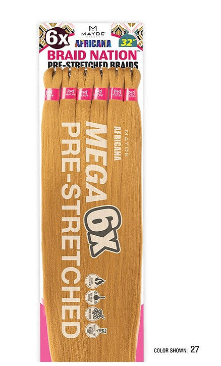 Mayde Beauty Braid Nation Mega Pre-Stretched Braids – 6X 64" Unfolded - Elevate Styles