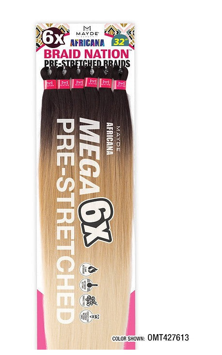 Mayde Beauty Braid Nation Mega Pre-Stretched Braids – 6X 64" Unfolded - Elevate Styles