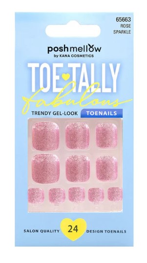Poshmellow Toe•tally Fabulous Toenails – Rose Sparkle 65663 - Elevate Styles