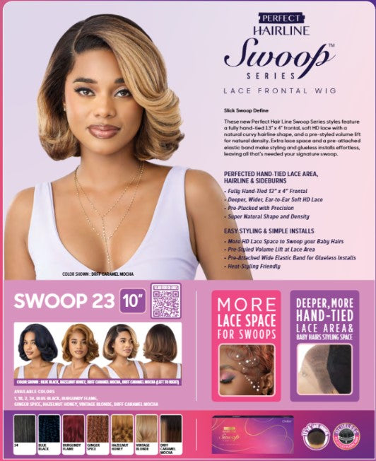 Outre Perfect Hairline Swoop Series Frontal Lace 13"x 4" HD Transparent Lace Front Wig Swoop 22 QLPHLSSWO23