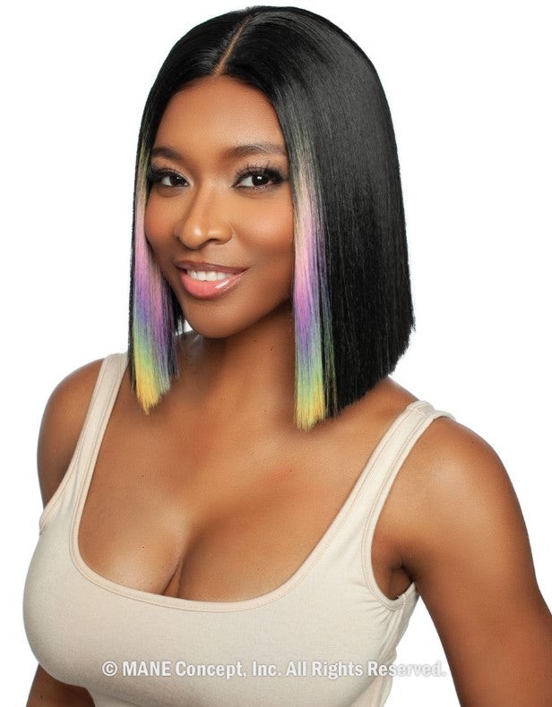 Mane Concept Brown Sugar 100% HH Mix HD Blunt Cut Lace Wig Straight Cut 01 BSHC233 - Elevate Styles