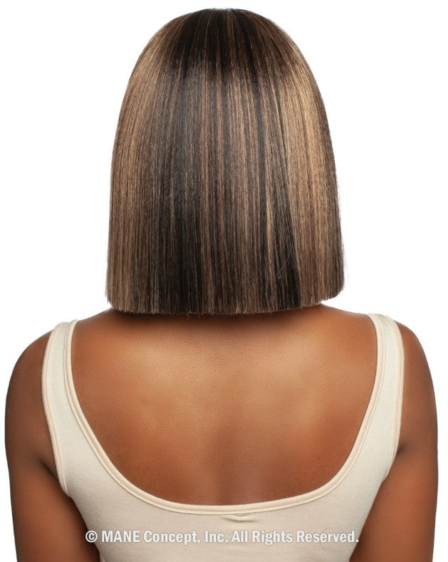 Mane Concept Brown Sugar 100% HH Mix HD Blunt Cut Lace Wig Straight Cut 01 BSHC233 - Elevate Styles