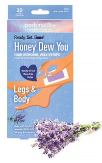 Thumbnail for Poshmellow Honey Dew You Hair Removal Wax Strips Legs and Body Lavender Oil 20 Count - Elevate Styles