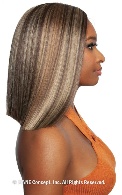 Mane Concept Brown Sugar 100% HH Mix HD Blunt Cut Lace Wig Straight Cut 02 BSHC234 - Elevate Styles