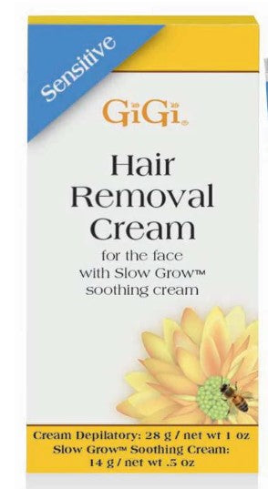 GiGi Sensitive Hair Removal Cream For Face With Slow Grow Soothing Cream 0.5oz - Elevate Styles
