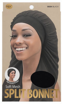 Thumbnail for Qfitt Soft Mesh Split Bonnet (Model #9084) - Black - Elevate Styles