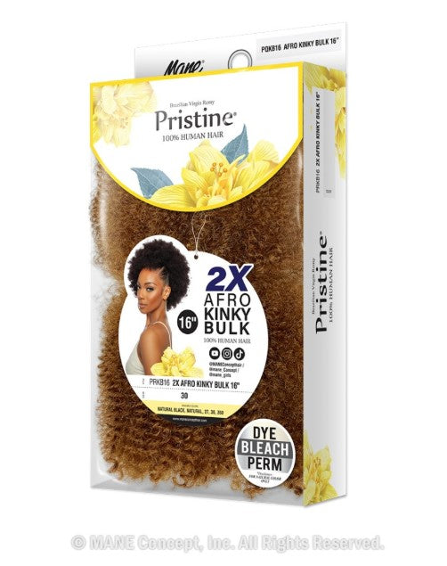 Pristine 2X Afro Kinky Bulk 16" 100% Human Hair for Braiding & Locs PRKB16 - Elevate Styles