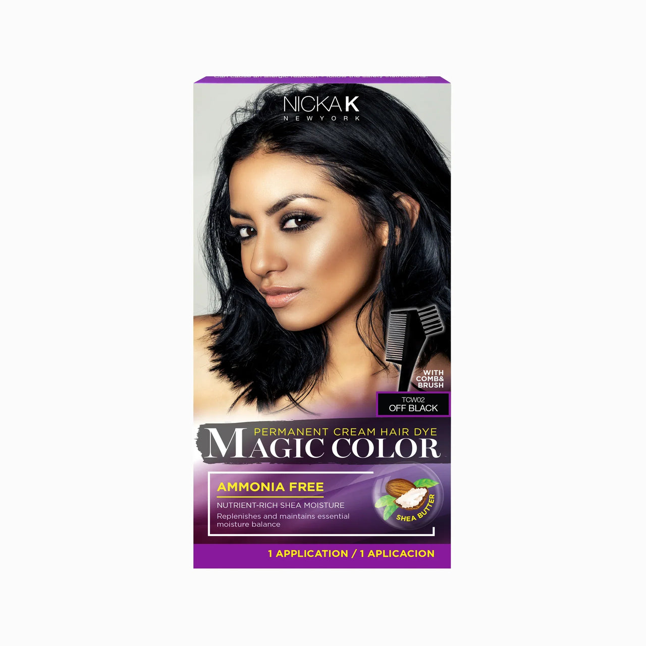 Nicka K Magic Color Permanent Cream Hair Dye Off Black TWC02 - Elevate Styles