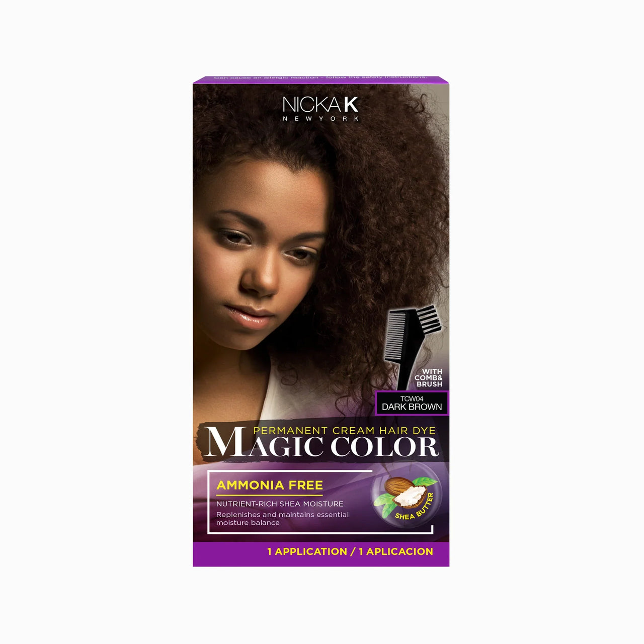 Nicka K Magic Color Permanent Cream Hair Dye – TCW04 Dark Brown ...