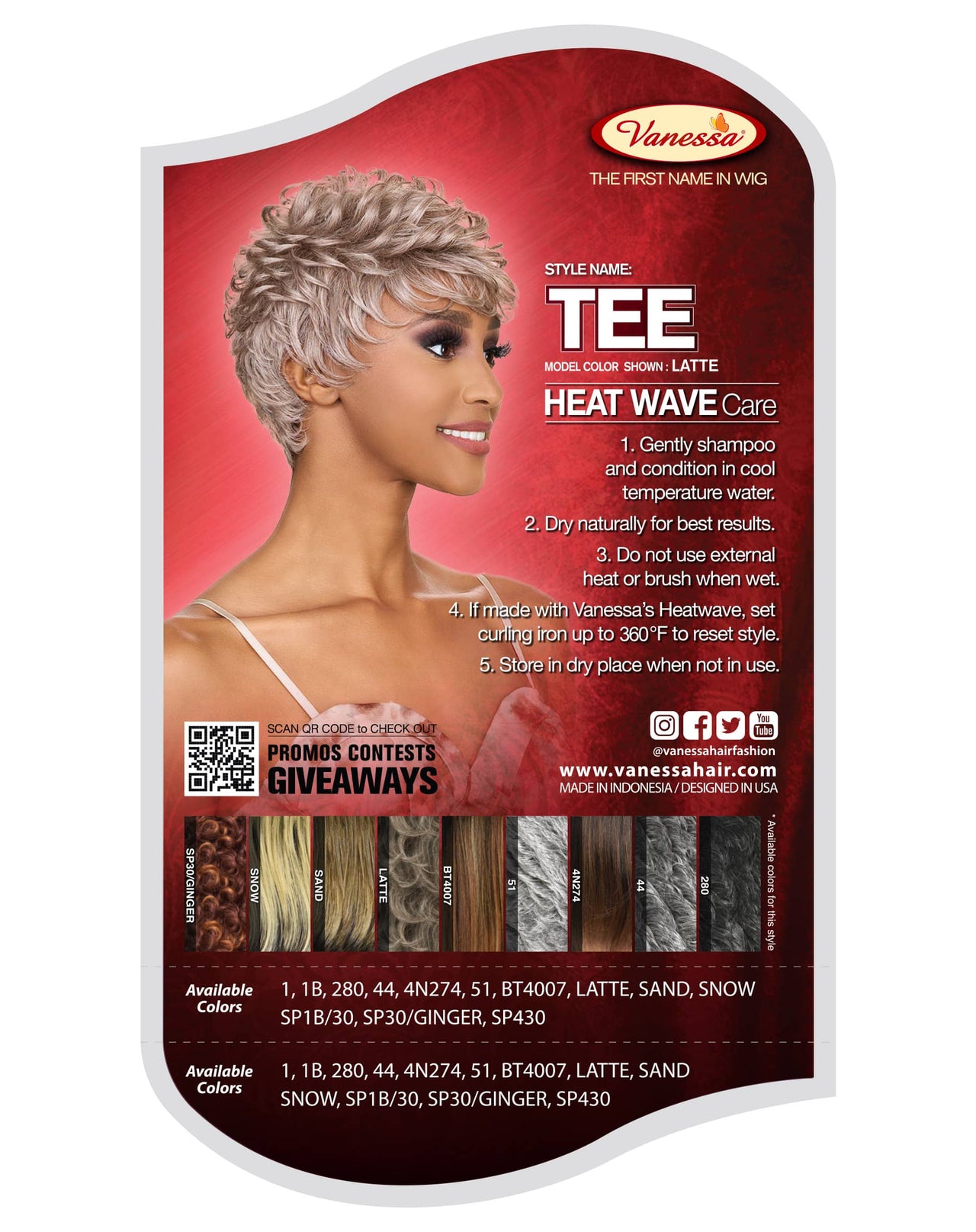 Vanessa Fashion Full Wig Tee