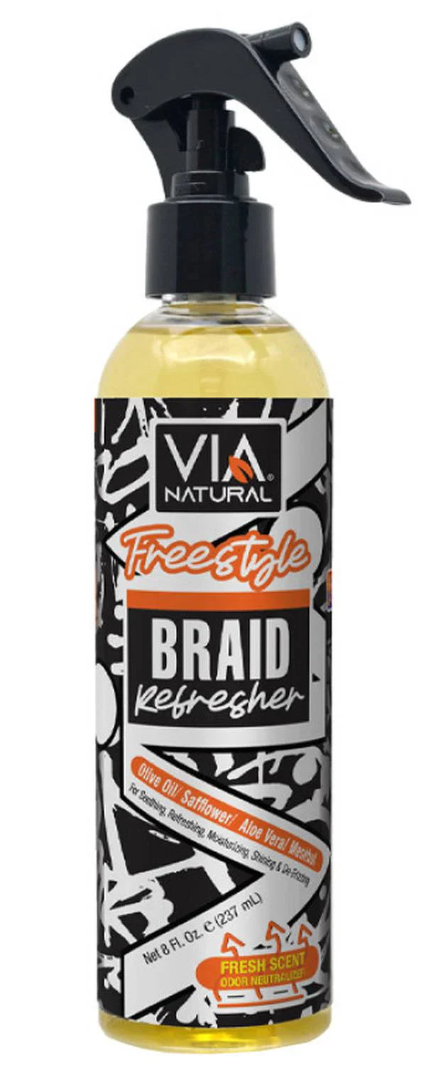 VIA Natural Freestyle Braid Refresher Olive Oil Aloe Vera 8 oz - Elevate Styles