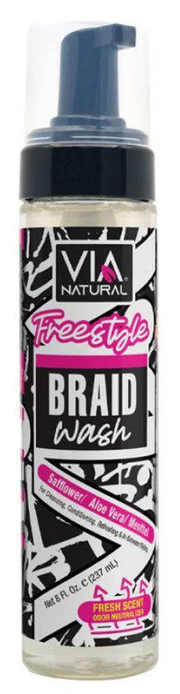 Thumbnail for VIA Natural Freestyle Braid Wash Safflower Aloe Vera Neem 8 oz - Elevate Styles