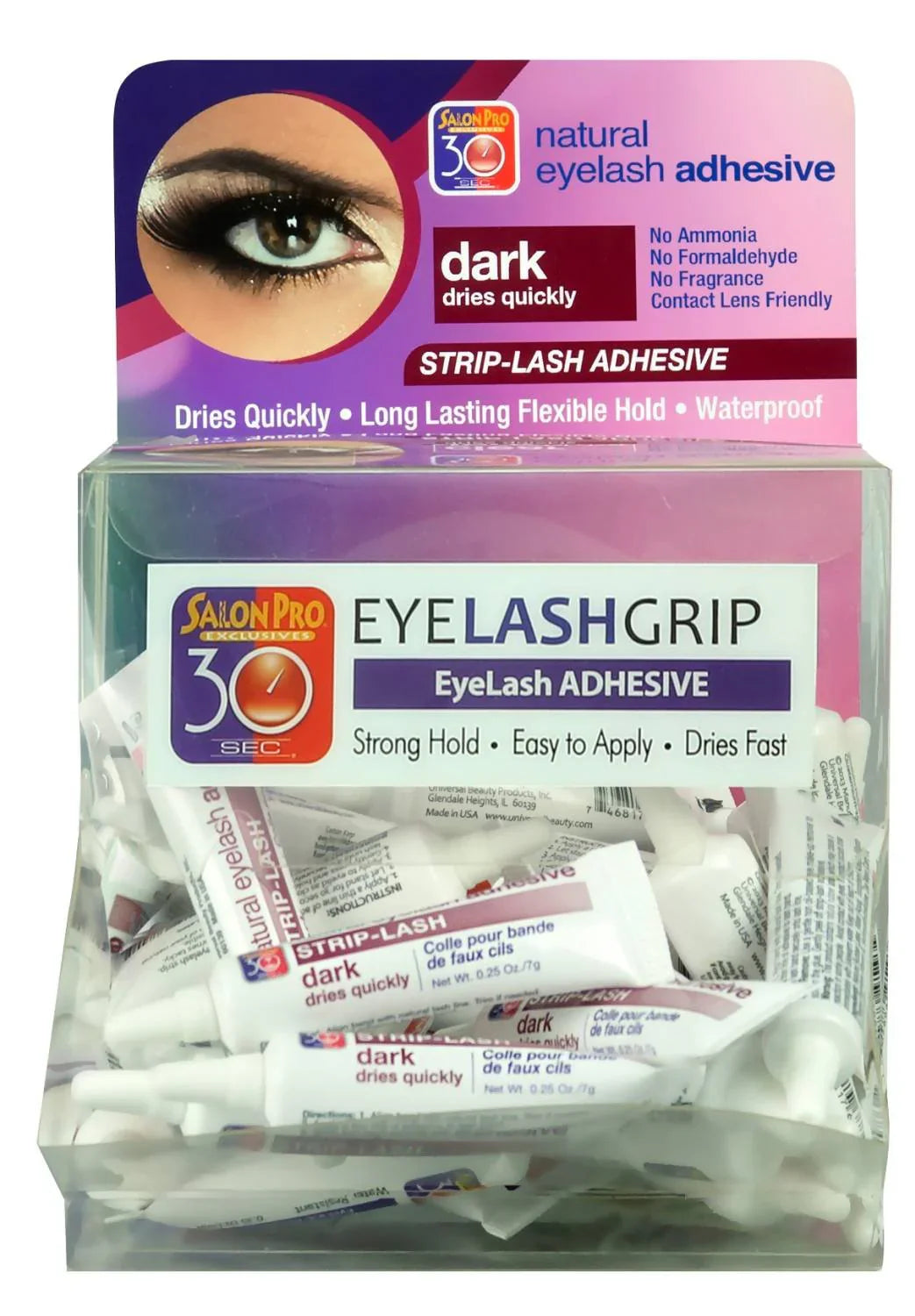 Salon Pro 30 Sec Eyelash Grip Strip Lash Adhesive Dark Tube 0.25oz - Elevate Styles