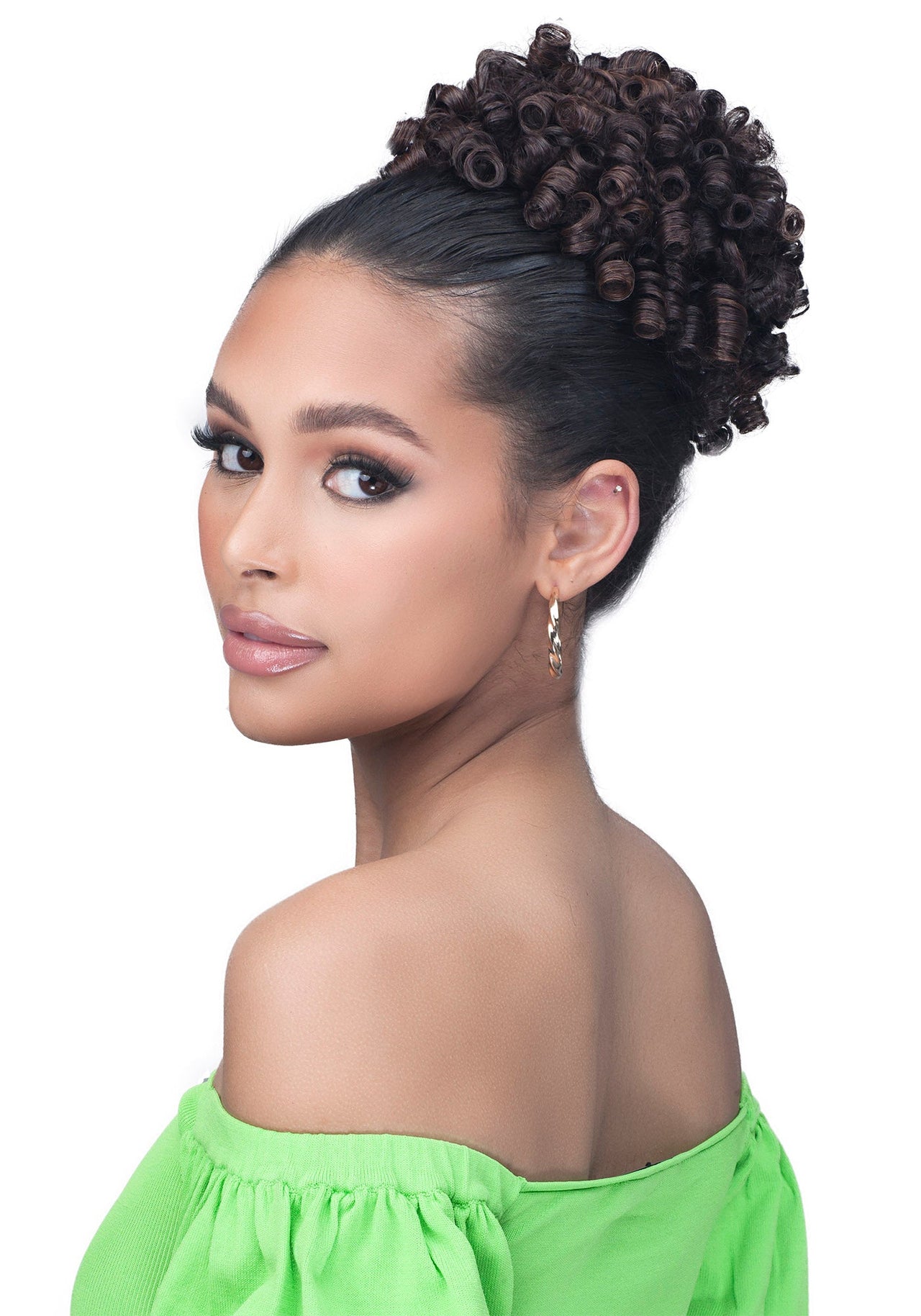 Laude Hair Synthetic Drawstring Ponytail – Rod Curl Puff UPP009
