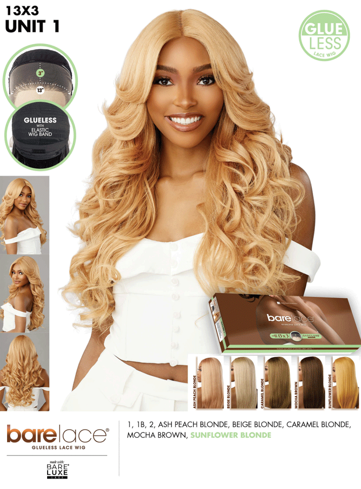 Sensationnel 13x3 HD Glueless Pre Plucked Wig  Bare Lace Unit 1 BL133001