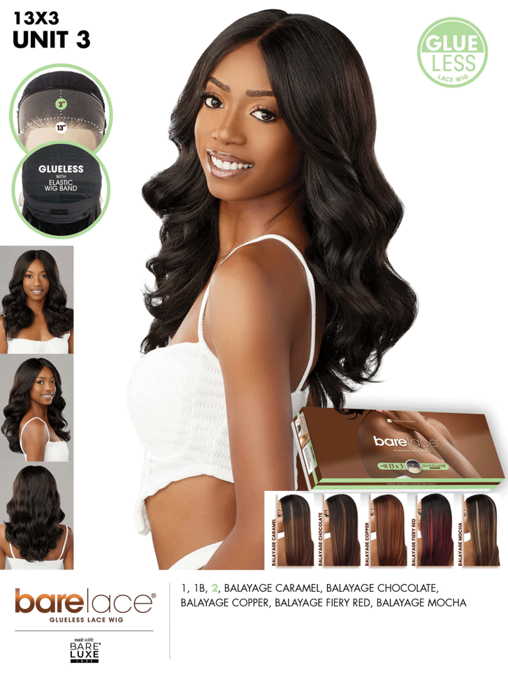 Sensationnel 13x3 HD Glueless Pre Plucked Wig  Bare Lace Unit 3 BL133003
