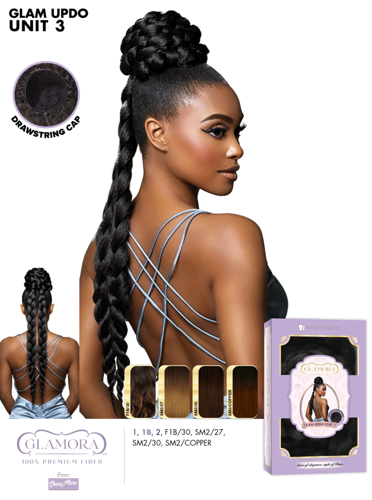 Sensationnel Glamora Long Braid Drawstring Updo Glam Updo Unit 3 GMGU003