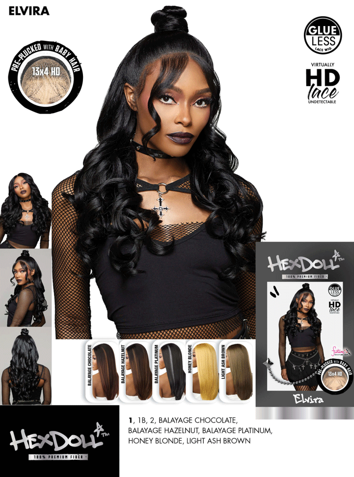 Sensationnel Hexdoll  13x4 HD Lace Wig Glueless Pre Plucked Elvira HXDELV