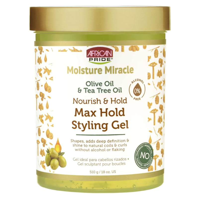 African Pride Moisture Miracle Maximum Hold Styling Gel – 18 oz - Elevate Styles