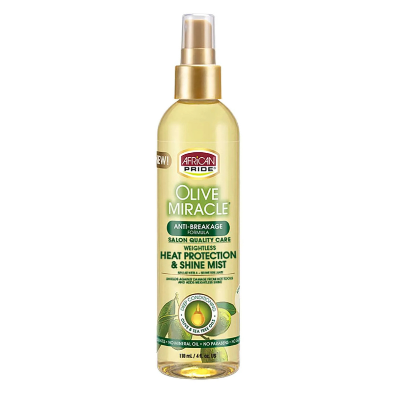 Olive Miracle Heat Protection & Shine Mist – 4 oz - Elevate Styles