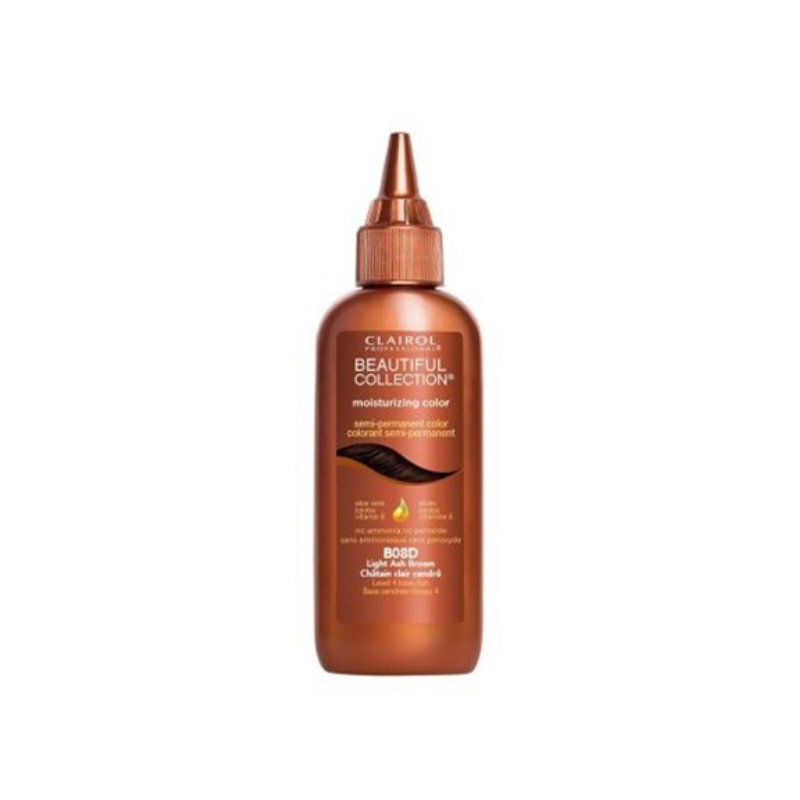 Clairol Beautiful Collection Moisturizing Color – Light Ash Brown B08D – 3 oz - Elevate Styles