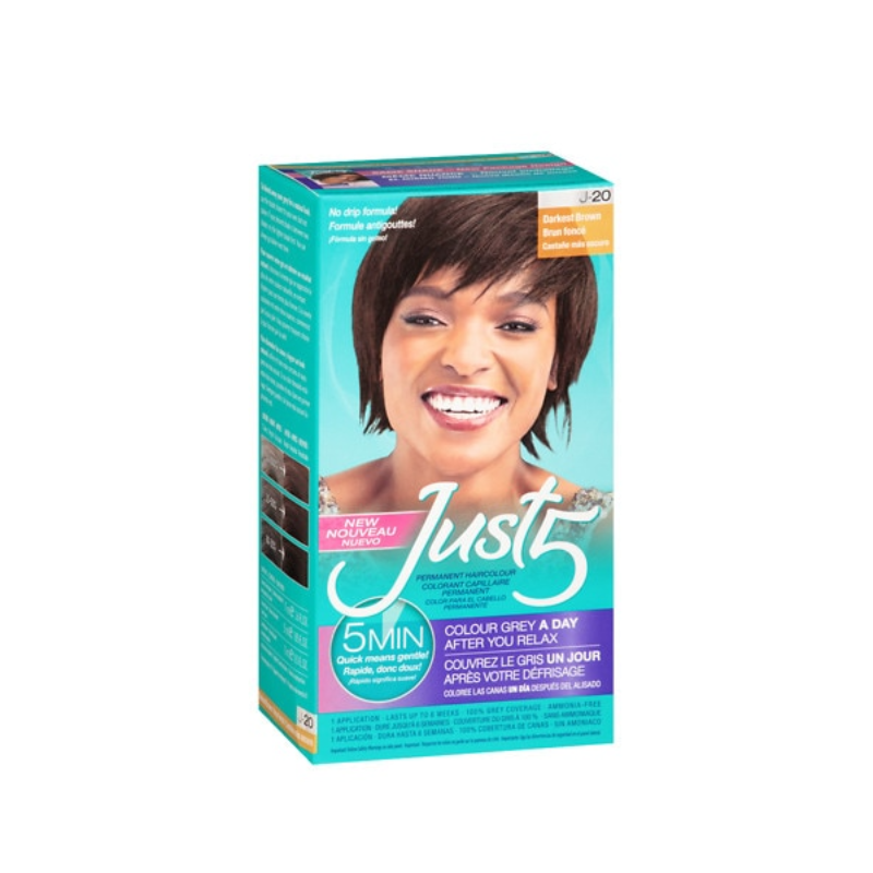 Just 5 Permanent Hair Colour – Darkest Brown - J-20 - Elevate Styles