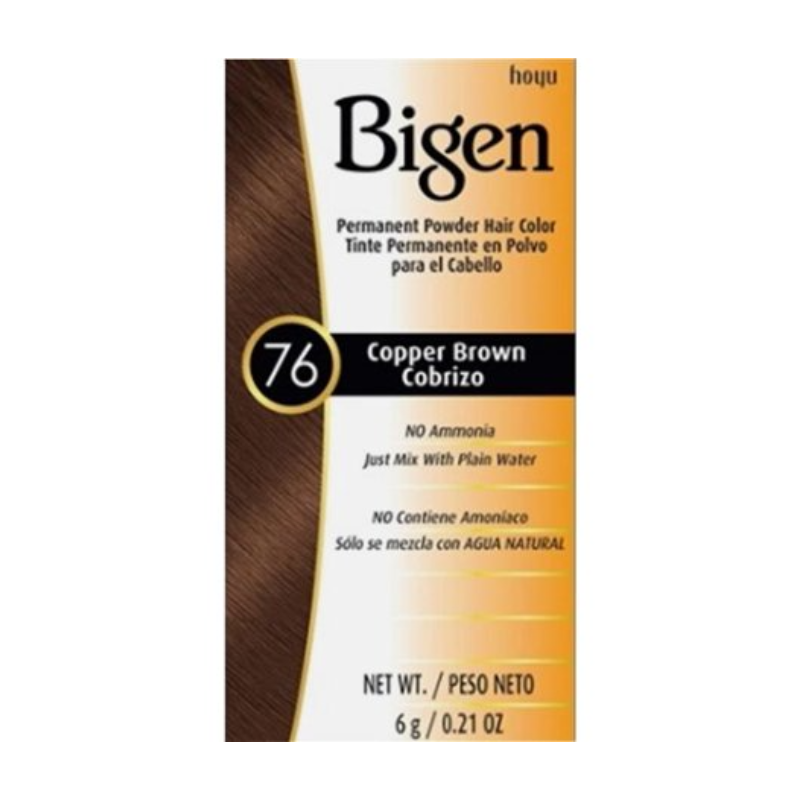 Bigen Permanent Powder Hair Color – Copper Brown 76 – 0.21 oz - Elevate Styles